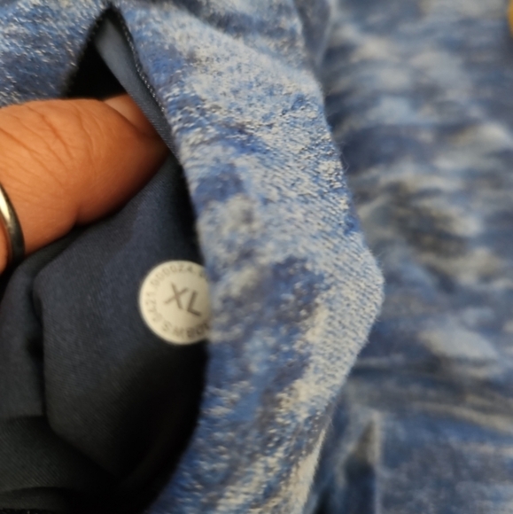 Lululemon Mens Blue Surge Warm 1/2 ZipData Rush Mini Jacquard Chambray Sweater - Picture 8 of 11